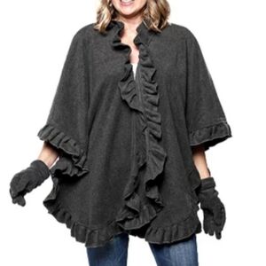 Women's Ruffled Gray Sweater. One size